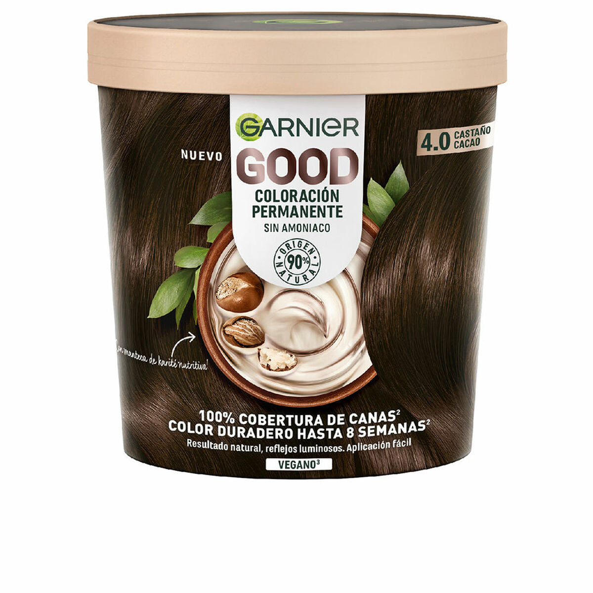 Permanent Dye Garnier Good Cocoa Brown Nº 4.0 Nº 4.0 Castano Cacao 217 ml (1 Unit)
