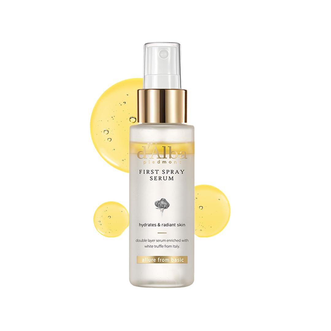 d'alba First Spray Serum com trufas brancas italianas, cuidados com a pele vegan, neblina facial hidratante para todos os tipos de pele, spray multifuncional, Skincare coreano (100 ml)
