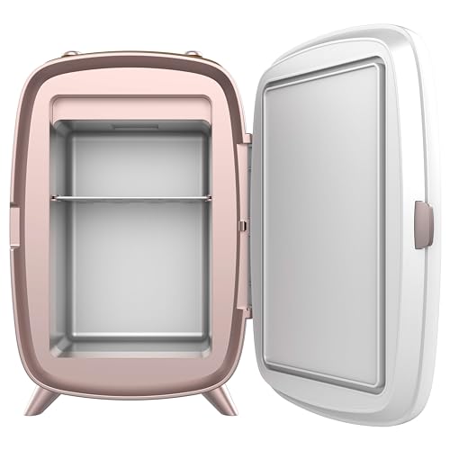 Cecotec Nevera de cosméticos Bamba CoolingBeauty 6000 Mirror, 6 L de Capacidad, Puerta con Espejo Exterior, Luz LED con 3 Intensidades, Enfriamiento hasta 10ºC