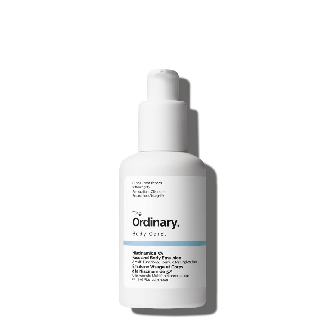 The Ordinary Niacinamide 5% Face and Body Emulsion, emulsão facial e corporal com niacinamida, corretor de manchas escuras e tom de pele, 100 ml