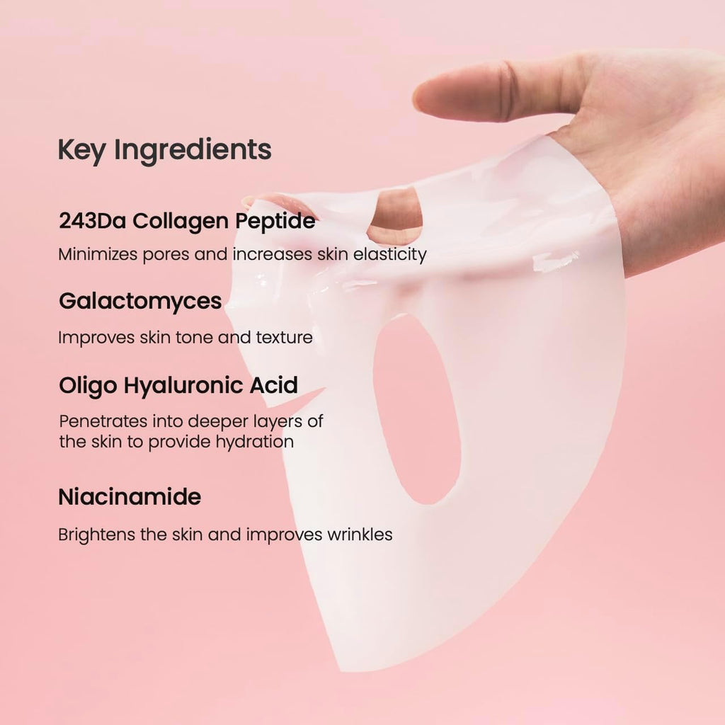 BIODANCE Bio-Collagen Masque Profond Réel, Masque Hydrogel, Minimisation des Pores, Amélioration de l'Élasticité, Skincare Coréenne| 34 g (1,19 oz) x 4 pièces