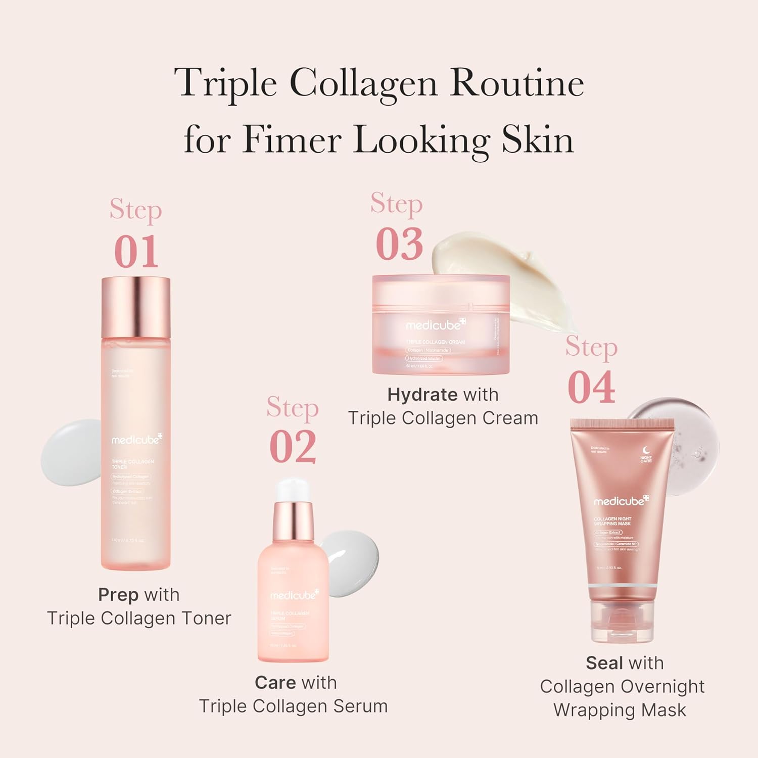 medicube Triple Collagen Serum 1.85 Fluid Ounce Nourishes Opaque Skin With Triple Collagen Complex, A Light Serum With Niacinamide 1.85 Fluid Ounce (Pack of 1)