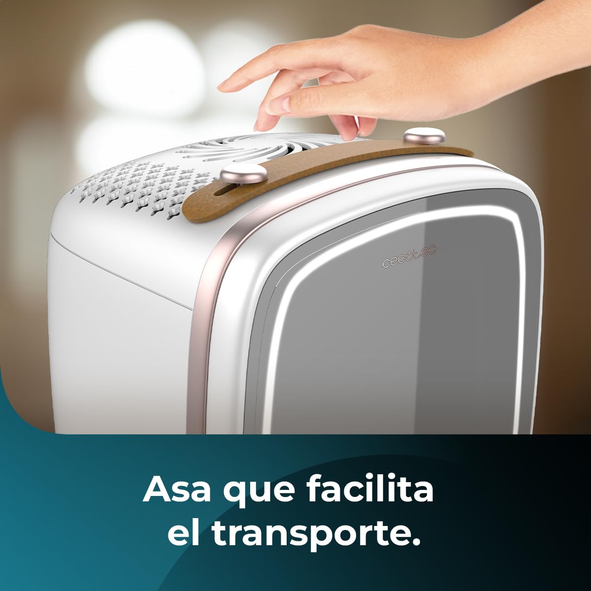 Cecotec Nevera de cosméticos Bamba CoolingBeauty 6000 Mirror, 6 L de Capacidad, Puerta con Espejo Exterior, Luz LED con 3 Intensidades, Enfriamiento hasta 10ºC