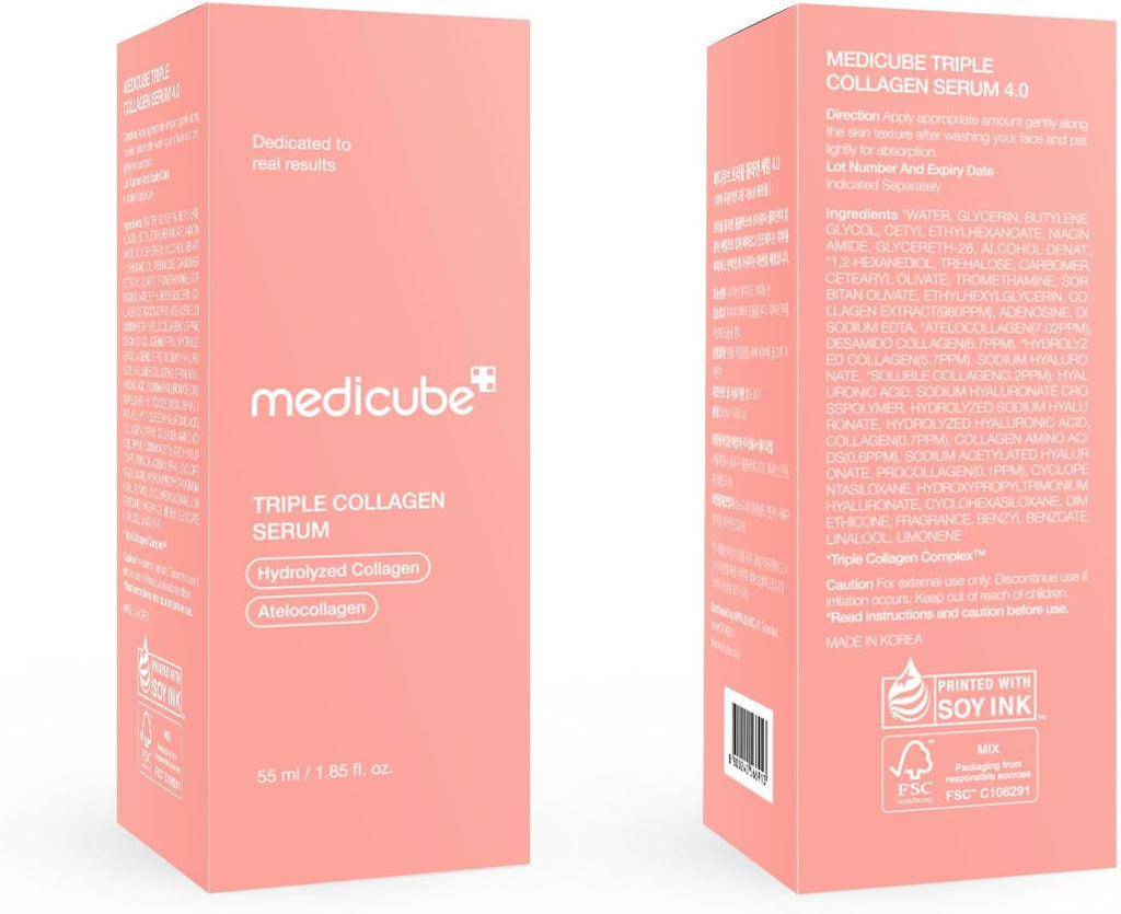 medicube Triple Collagen Serum 1.85 Fluid Ounce Nourishes Opaque Skin With Triple Collagen Complex, A Light Serum With Niacinamide 1.85 Fluid Ounce (Pack of 1)