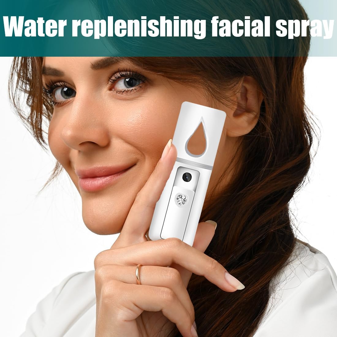 Rechargeable Nano Facial Sprayer, Portable Mini Steamer, Moisturizing Mist, Skin Care, Face Steamer, Home Travel, White