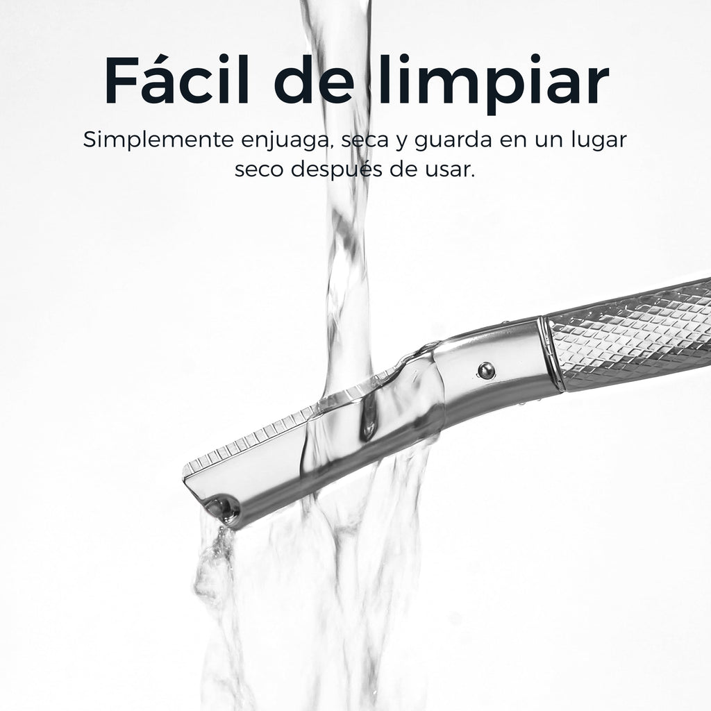 ZOMCHI Women's Facial Blade – Eyebrows and Dermaplaning Facial Tool – with 6 Blades – Silver