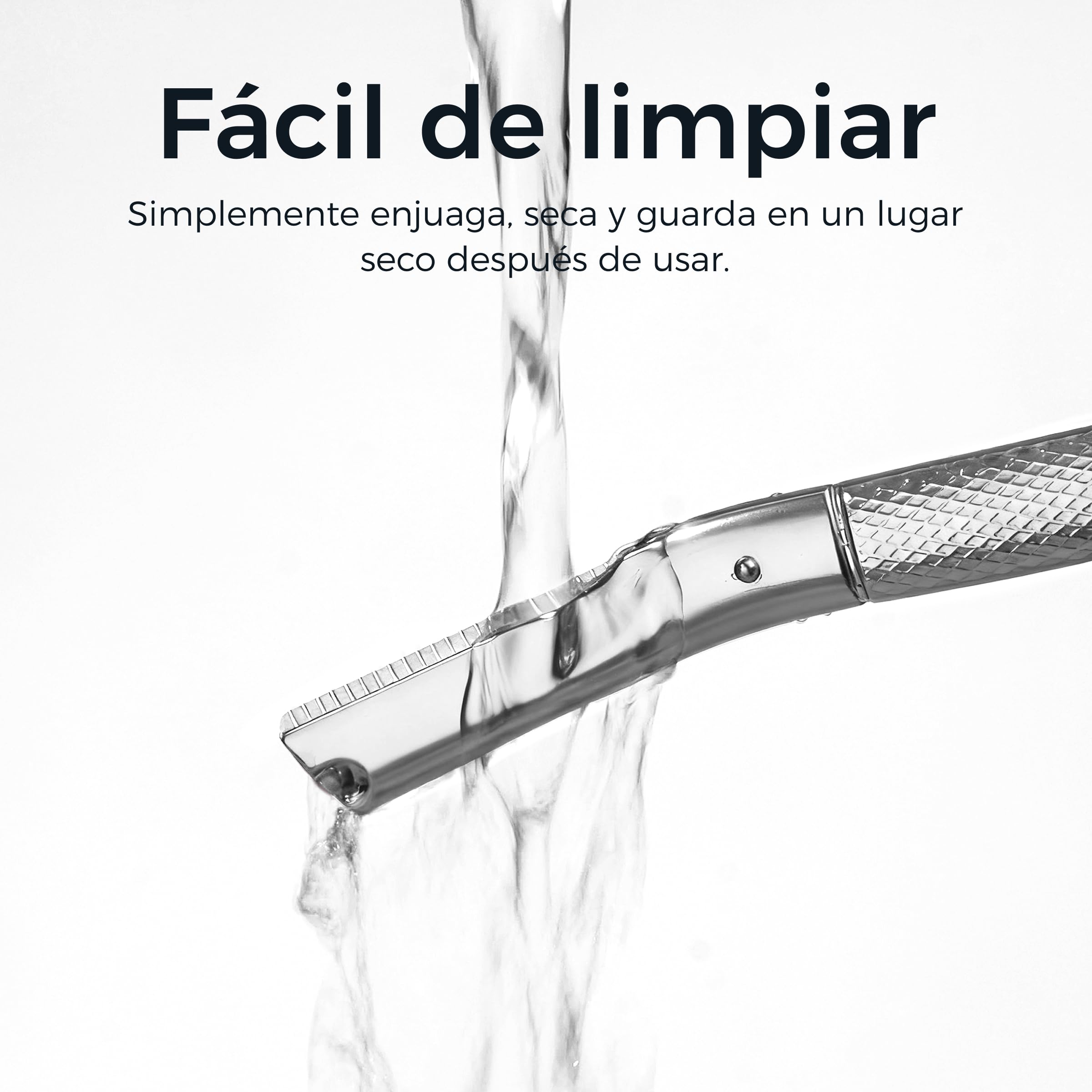 ZOMCHI Women's Facial Blade – Eyebrows and Dermaplaning Facial Tool – with 6 Blades – Silver