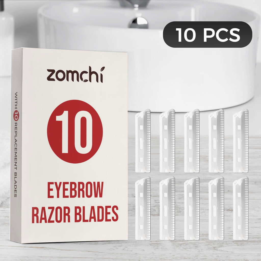 ZOMCHI Women's Facial Blade – Eyebrows and Dermaplaning Facial Tool – with 6 Blades – Silver