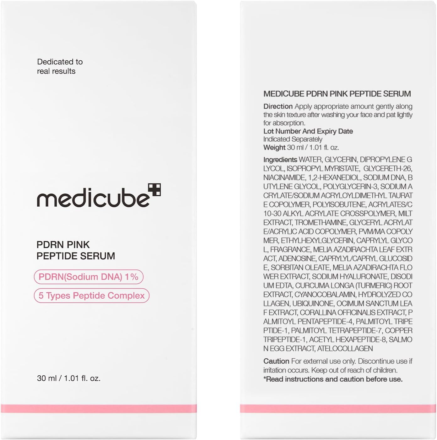 medicube Sérum com peptídeo rosa salmão Dna Pdrn, Sérum Pink Glow, Peptídeo, Niacinamida, Hidratante e Reafirmante, 1,01 Fl. Oz. (1,01 ml, salmão dna pdrn)