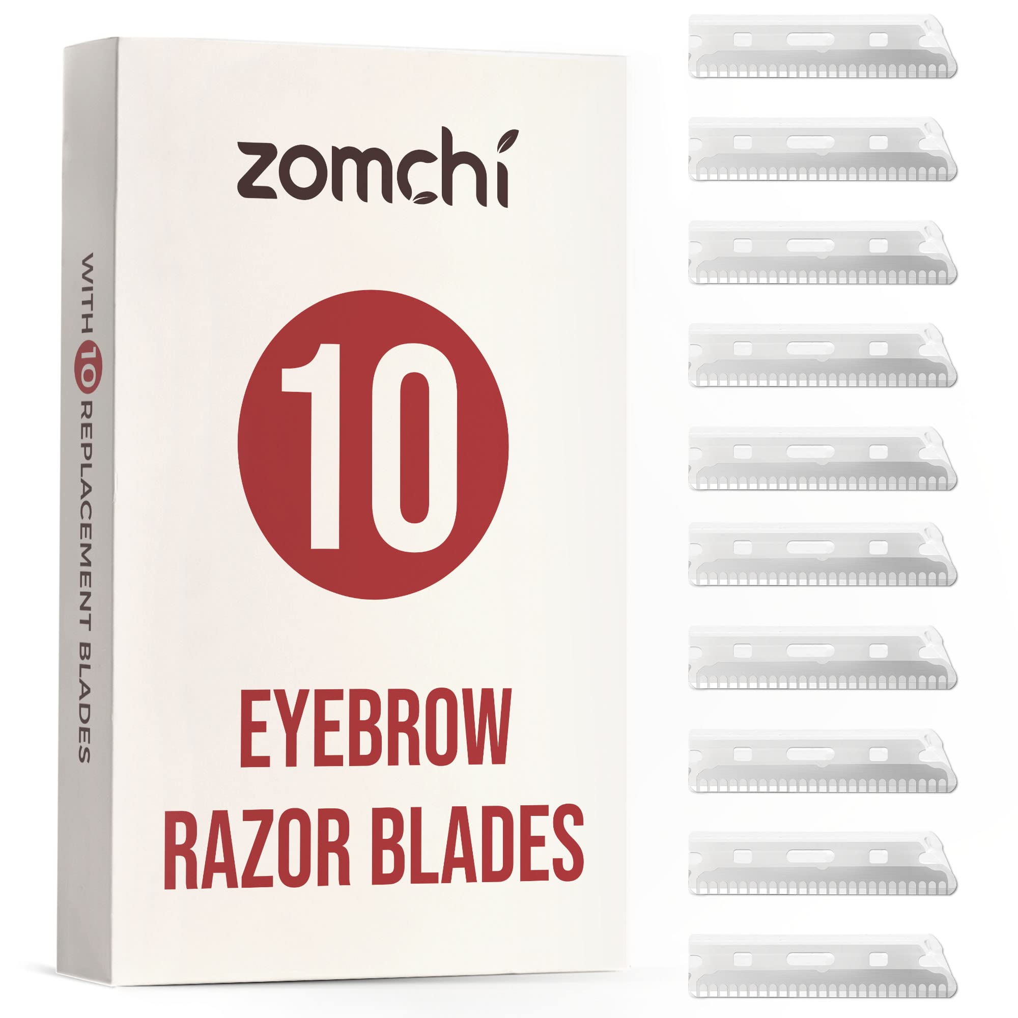 ZOMCHI Women's Facial Blade – Eyebrows and Dermaplaning Facial Tool – with 6 Blades – Silver