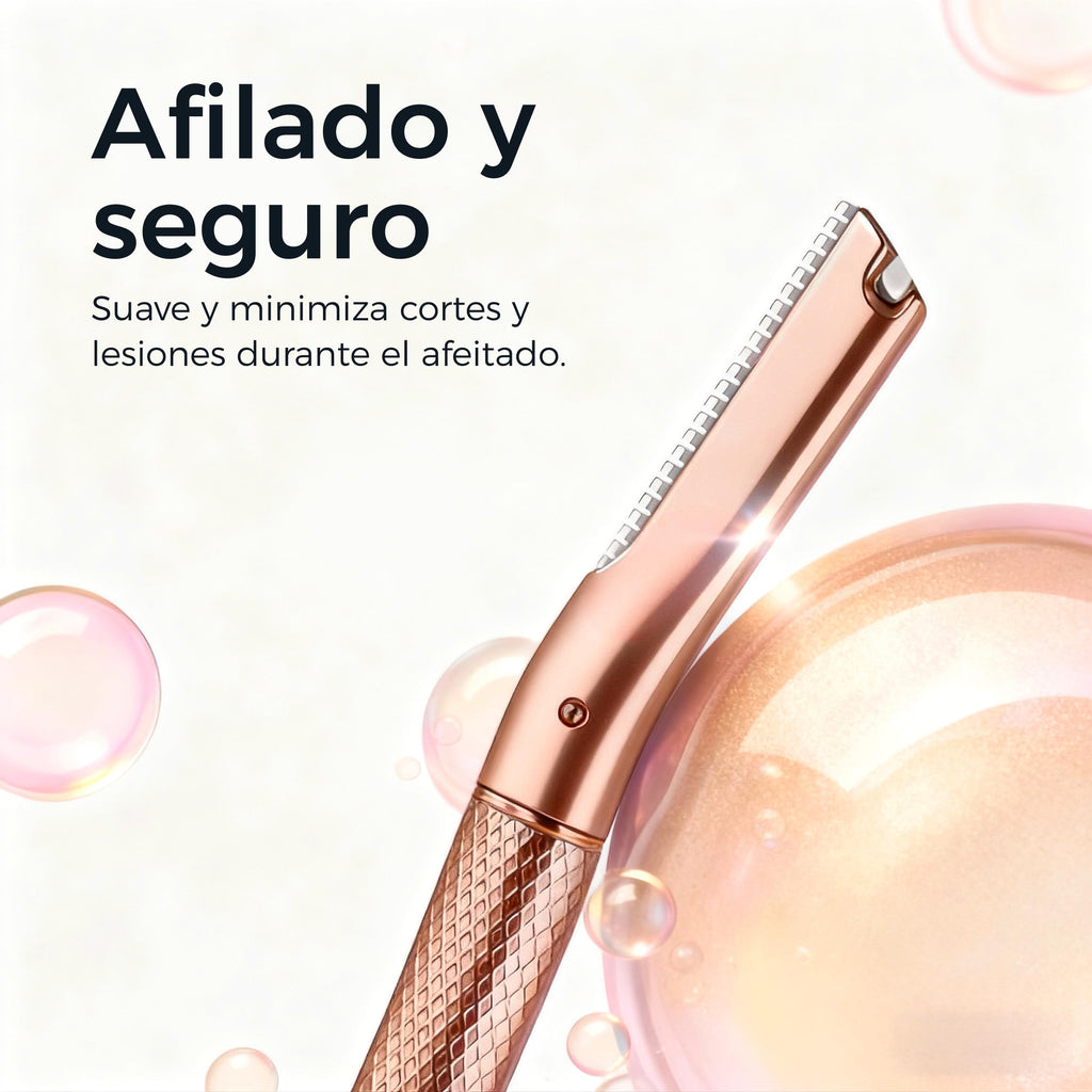 ZOMCHI Women's Facial Blade – Eyebrows and Dermaplaning Facial Tool – with 6 Blades – Silver