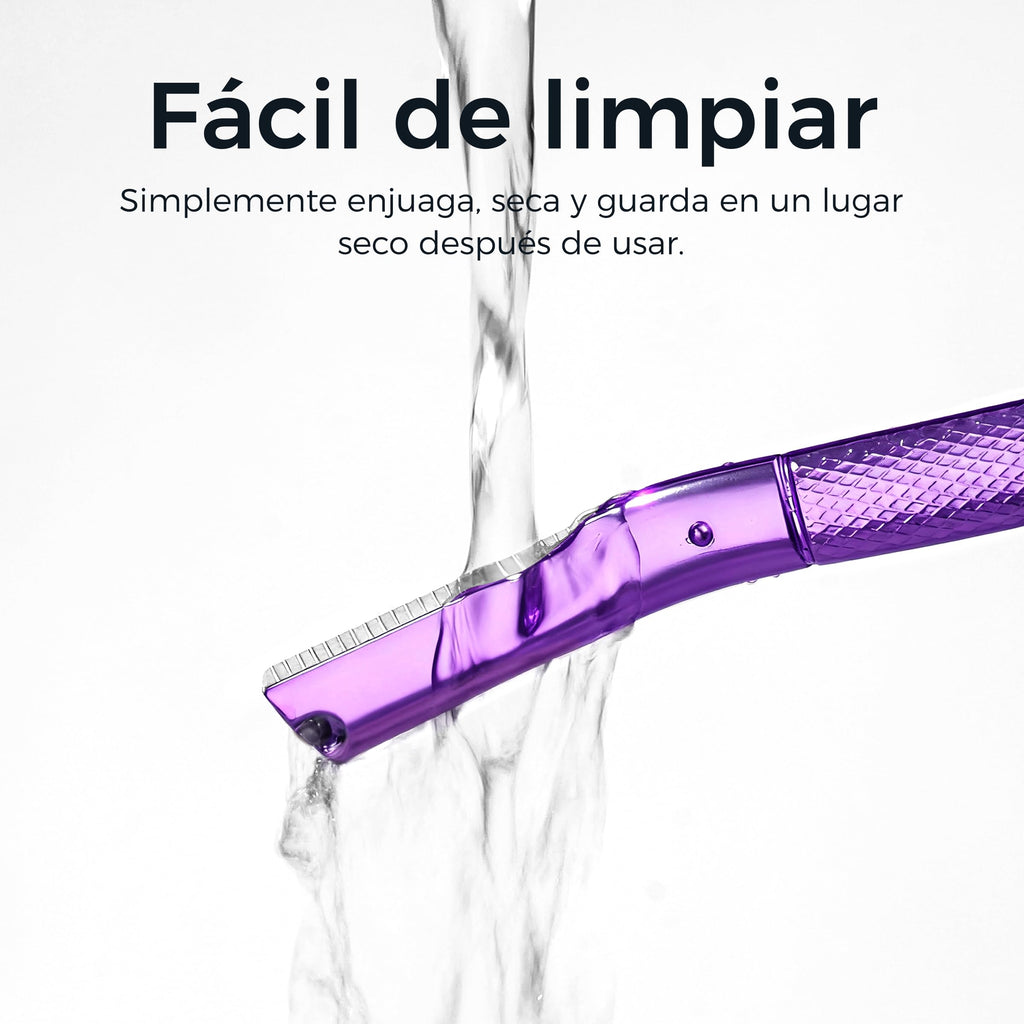 ZOMCHI Women's Facial Blade – Eyebrows and Dermaplaning Facial Tool – with 6 Blades – Silver