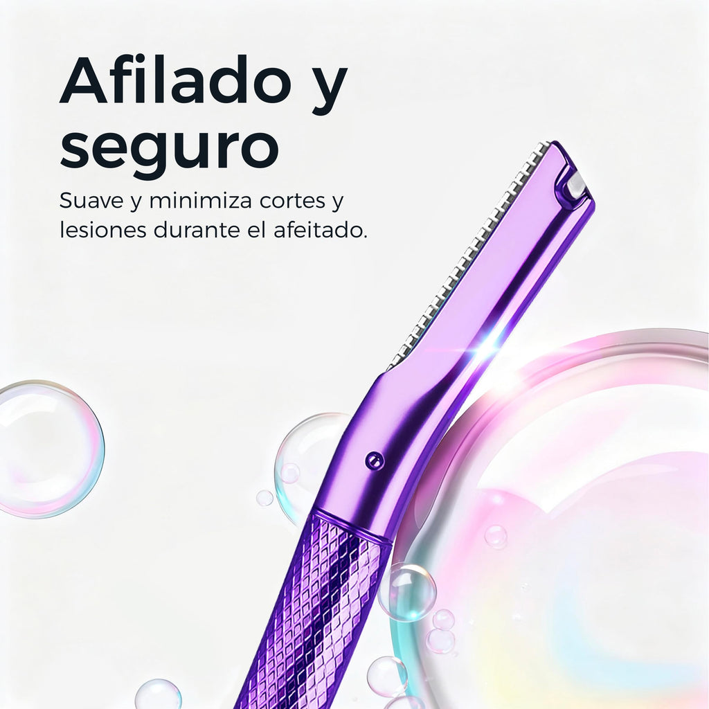 ZOMCHI Women's Facial Blade – Eyebrows and Dermaplaning Facial Tool – with 6 Blades – Silver