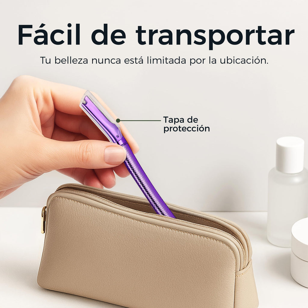 ZOMCHI Women's Facial Blade – Eyebrows and Dermaplaning Facial Tool – with 6 Blades – Silver