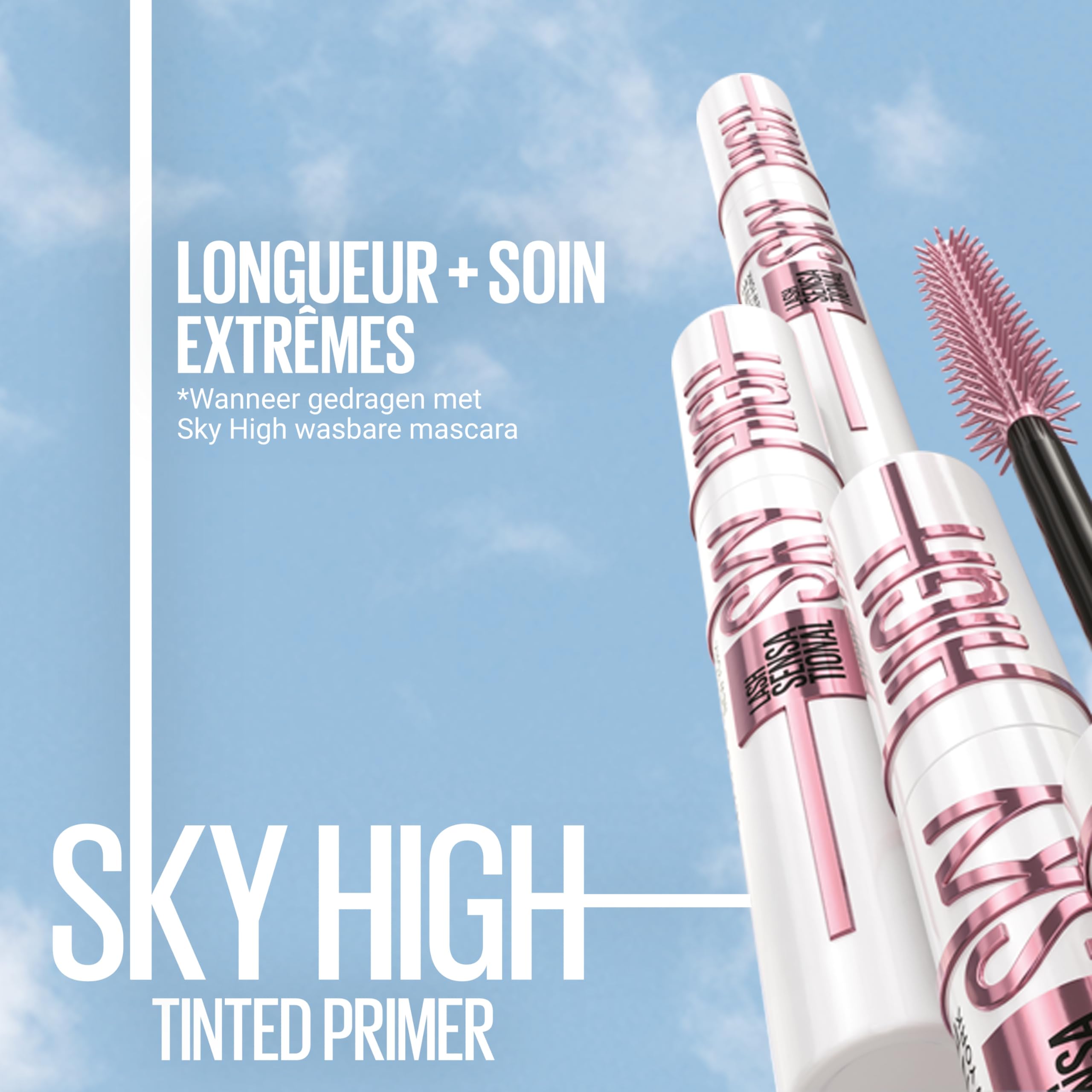 Maybelline New York Lash Sensational Sky High Mascara with Flexible Brush and Bamboo Extract, Extreme Volume and Length for Long and Defined Eyelashes, 5ml, Shade 01, Black