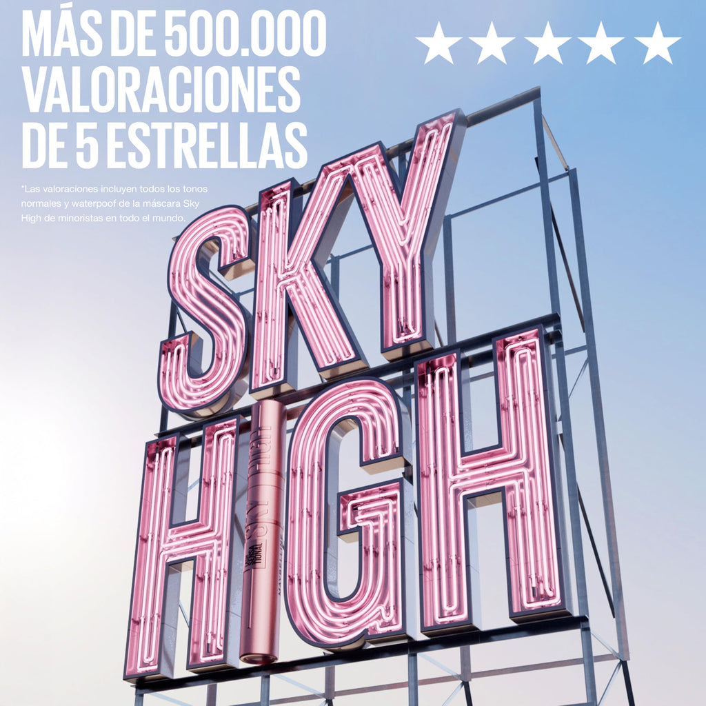 Maybelline New York Lash Sensational Sky High Mascara with Flexible Brush and Bamboo Extract, Extreme Volume and Length for Long and Defined Eyelashes, 5ml, Shade 01, Black