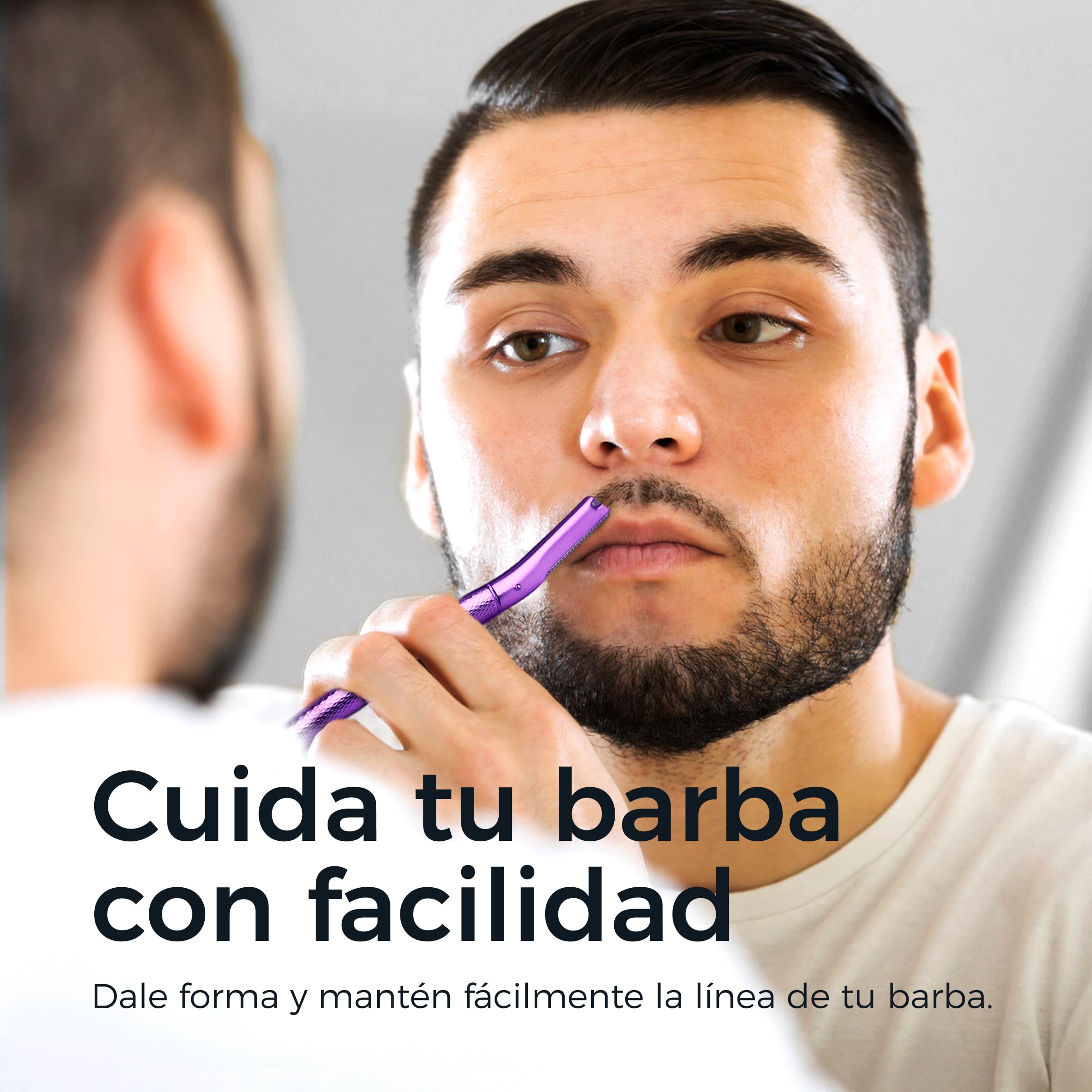 ZOMCHI Women's Facial Blade – Eyebrows and Dermaplaning Facial Tool – with 6 Blades – Silver