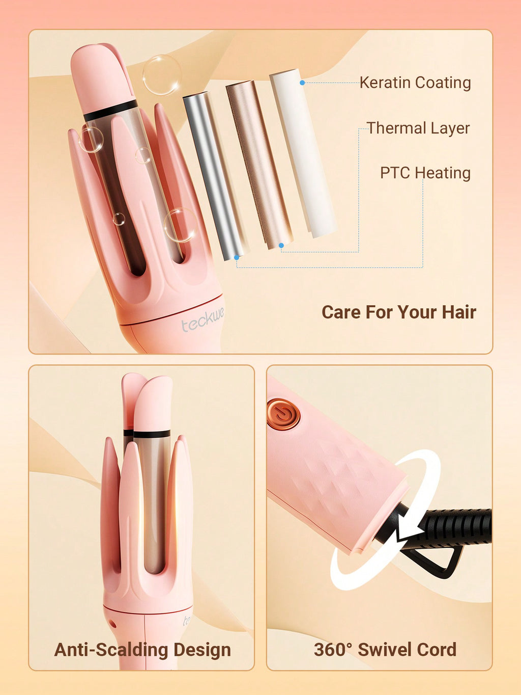 Teckwe Modelador de cachos automático