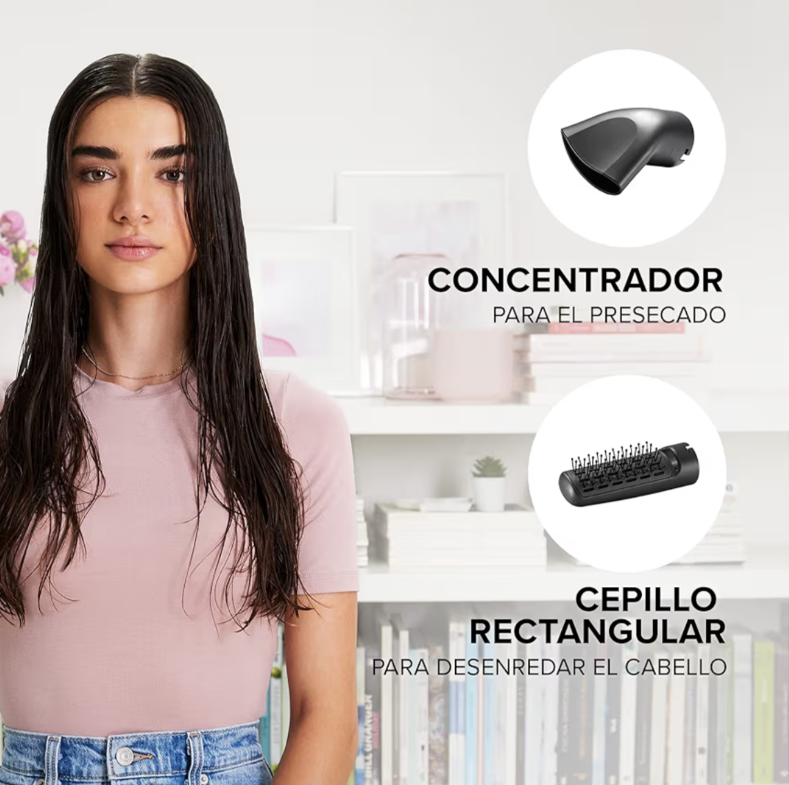 Bellissima Imetec My Pro GH18 1100, escova modeladora de ar, revestimento em cerâmica, 5 acessórios para cabelos lisos e luminosos, ondas suaves ou caracóis marcados, 1000 W, cor branca, padrão