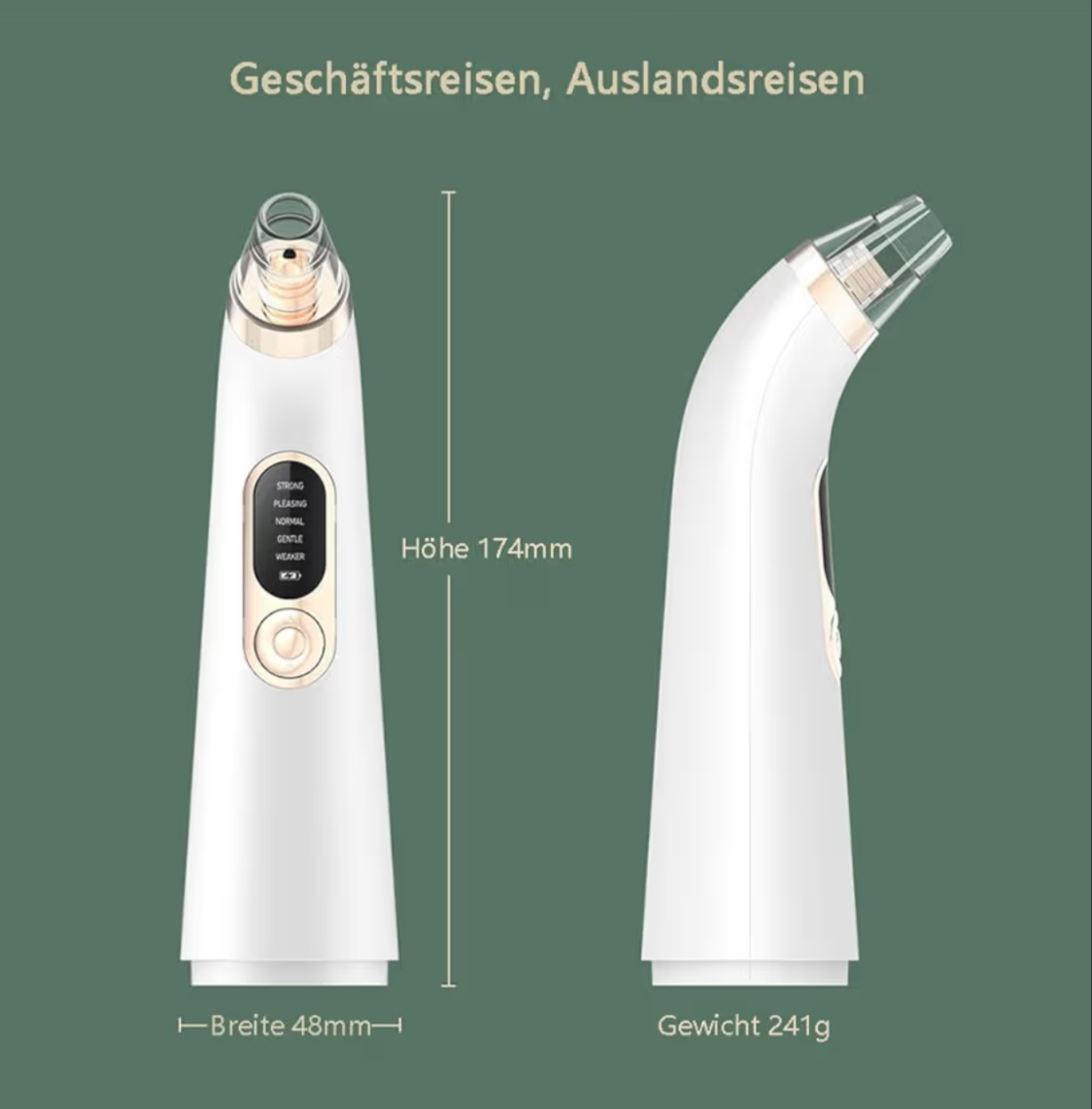 Limpador de poros e pontos pretos, limpador de poros, haste de alta frequência com 4 cabeças de sucção intercambiáveis, eficaz para uma limpeza profunda do rosto