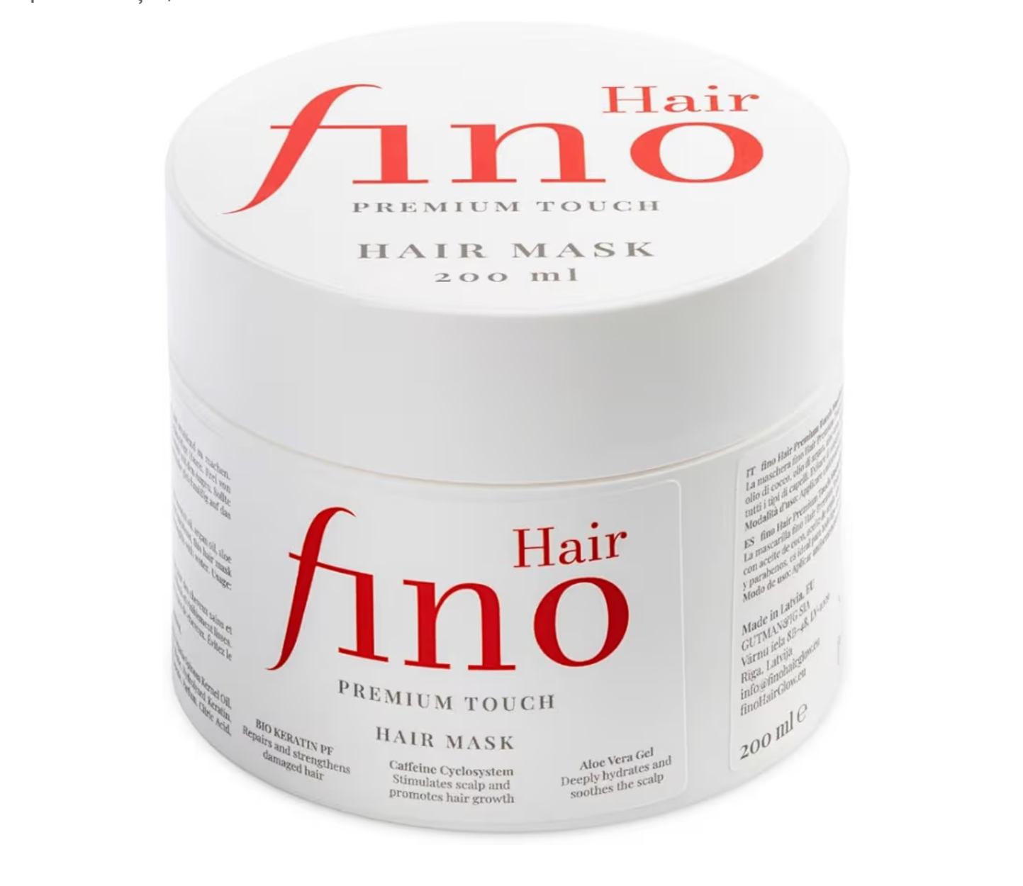 Fino Hair Premium Touch Máscara Nutrição profunda com queratina e biotina e cafeína – Cabelo forte, macio e radiante, sem silicone e para-cabeços, 200 ml