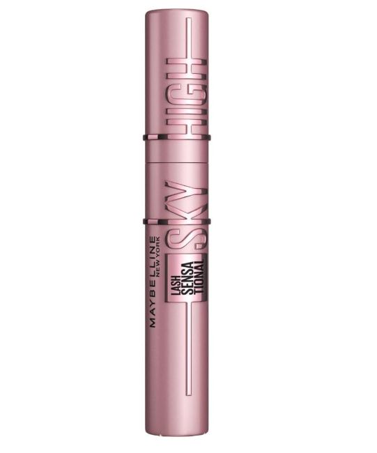 Maybelline New York, Máscara de pestanas Lash Sensational Sky High com escova flexível e extrato de bambu, volume e comprimento extremo para pestanas compridas e definidas, 7,2 ml, tom 01, preto